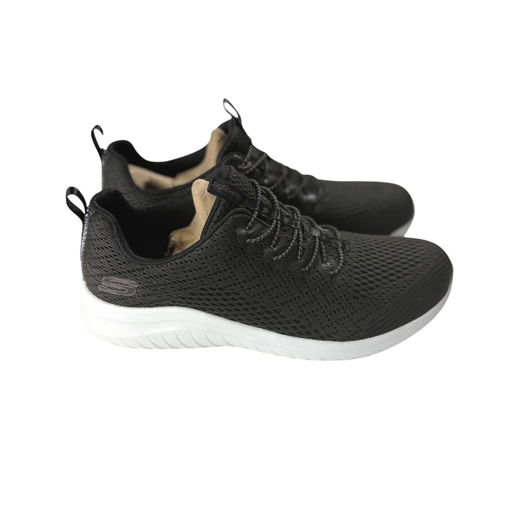 Skechers Women's Size 9 Black White Memory Foam Athletic Walking Shoes Sneakers